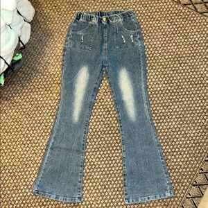 Girl’s flare Jeans elastic waist - size 10/12 kids